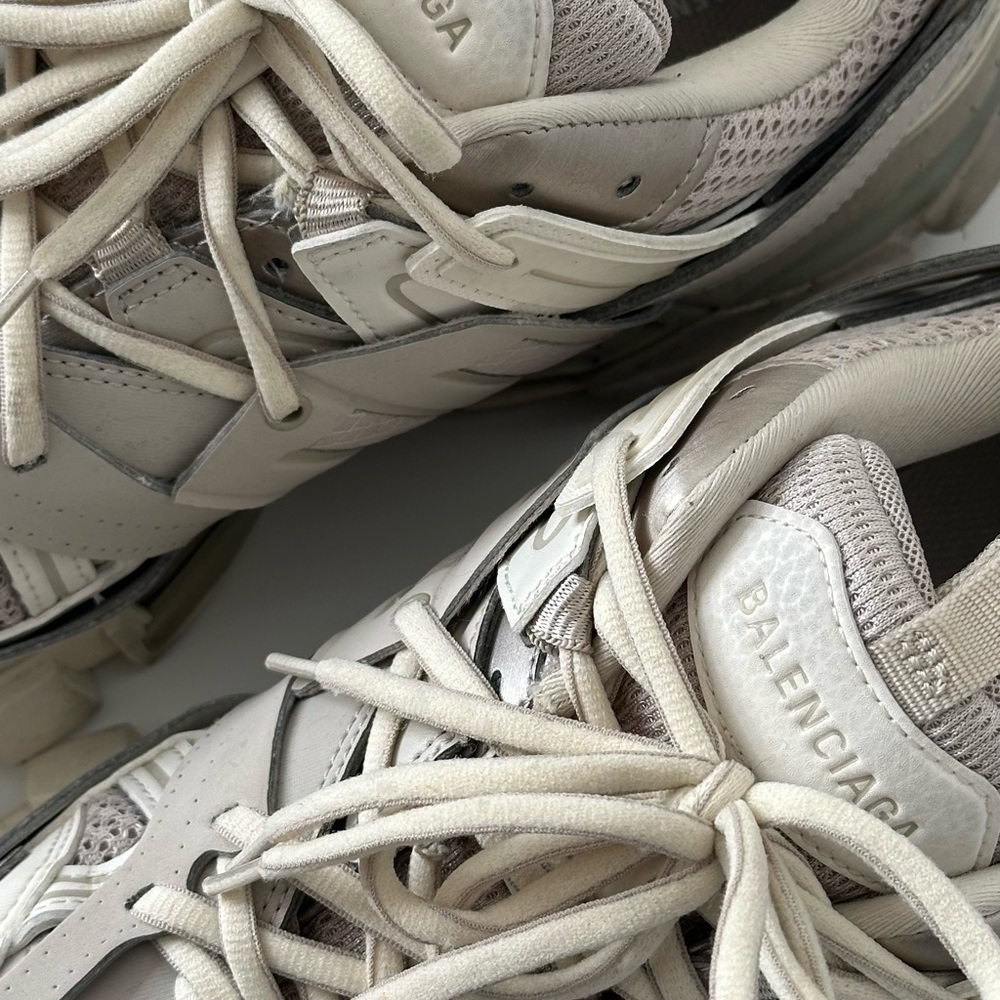 Balenciaga Taupe and Off-White Track Sneakers - Picture 6 of 8